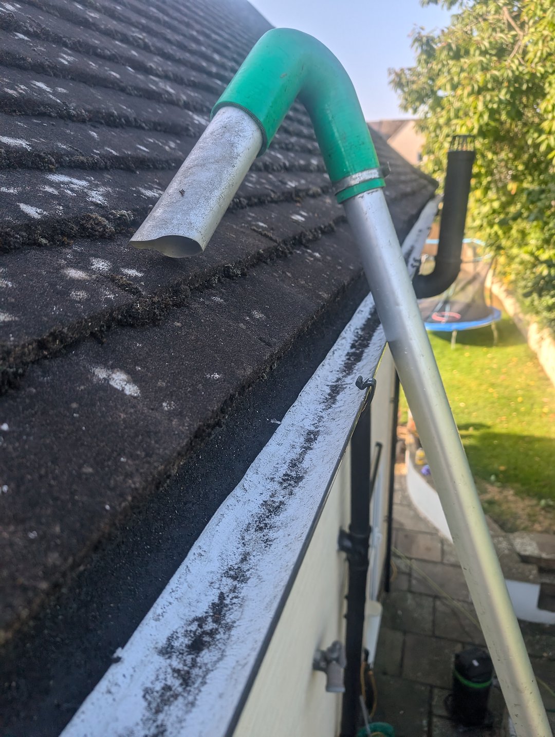 The cleared gutters at the Henley-on-Thames property after the clean