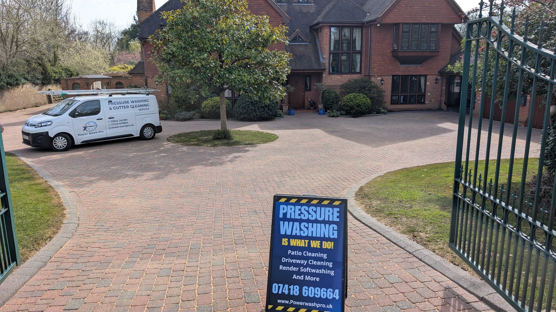 Power Wash Pro van on a restored driveway in Oxfordshire & Bucks